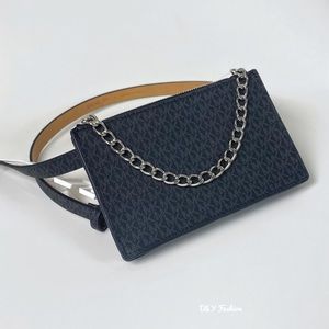 Free gift! Michael Kors Chain Belt Bag Purse Fanny Pack in Brown size Large